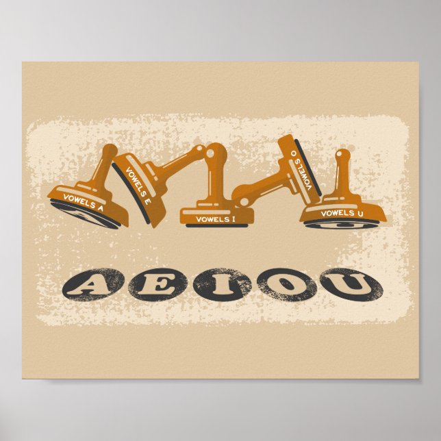 Vowels AEIOU Englisch Poster (Vorne)