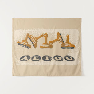 Vowels AEIOU Englisch Wandteppich