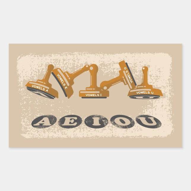 Vowels AEIOU Englische Sprache Grammar Rechteckiger Aufkleber (Vorderseite)