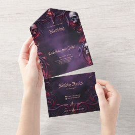 Vows Beyond the Veil – Gothic Wedding Art  All In One Einladung
