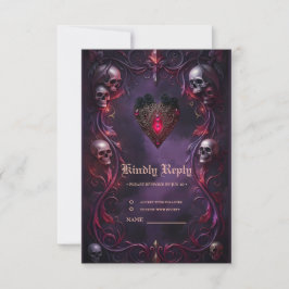 Vows Beyond the Veil – Gothic Wedding Art  RSVP Karte