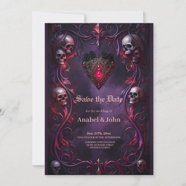 Vows Beyond the Veil – Gothic Wedding Art  Save The Date (Vorderseite)