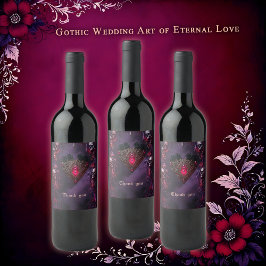 Vows Beyond the Veil – Gothic Wedding Art  Weinetikett