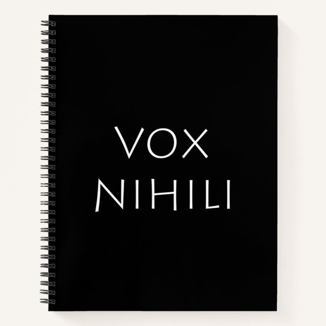 Vox nihili notizbuch (Vorderseite)