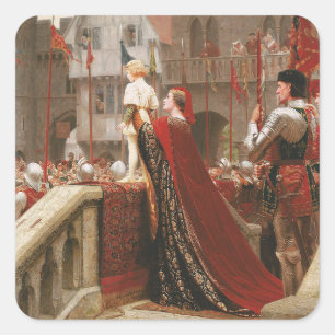Vox Populi, c. 1904 von Edmund Blair Leighton Quadratischer Aufkleber