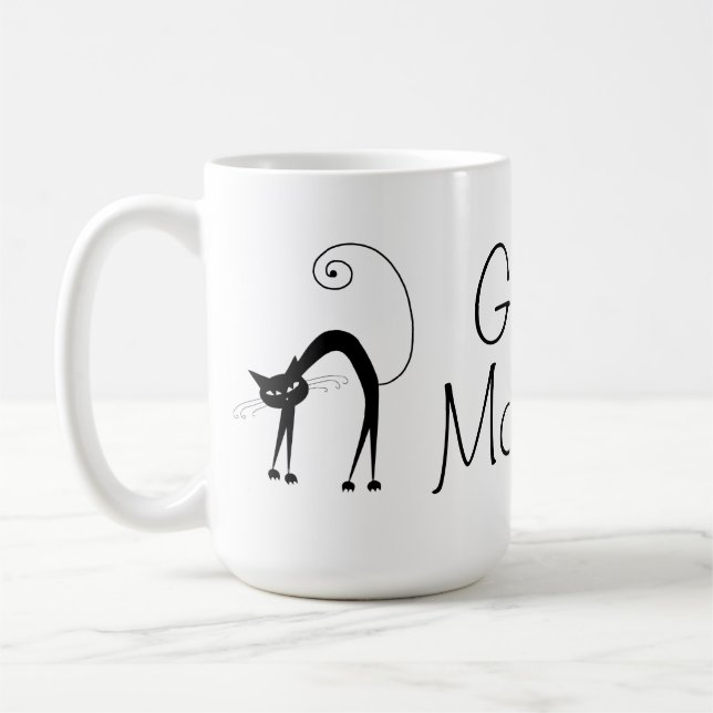 Voxkitty schwarze Katze - guter Morgen Kaffeetasse (Links)