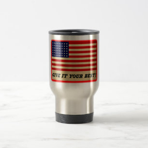 Voyage American Flag Travel Mug - Donnez-Le De Votre Mieu