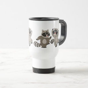 Voyage Caricature de danse mignonne Raccoons Commuter Mug