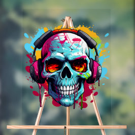 VOYAGE DJ POP ART SKULS ACrylique