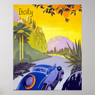 Voyage en voiture à travers l'Italie, affiche de v