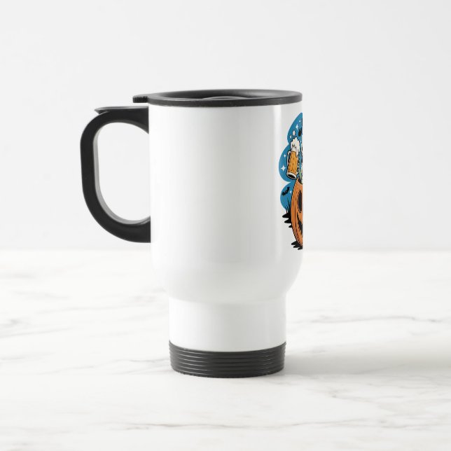 Voyage Lizard de squelette en Citrouille avec Mug de bièr (Gauche)