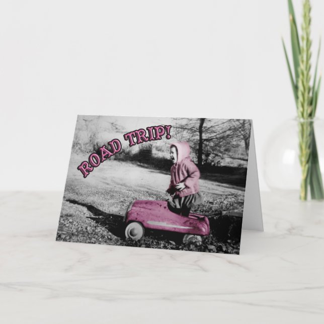 Voyage par la route ! carte - rose indien (Devant)