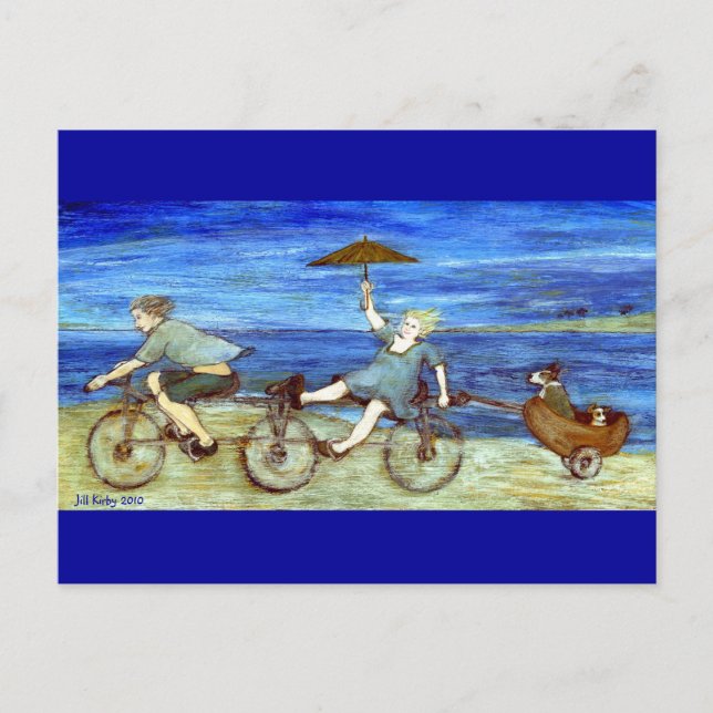 Voyage par Tandem Bicycle Carte postale (Devant)