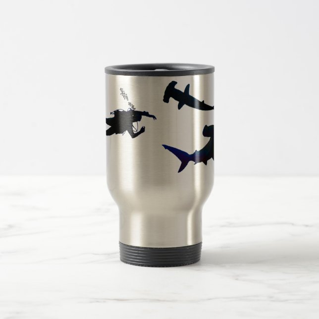 Voyage Plongeur de la SCUBA et requin mug (Centre)
