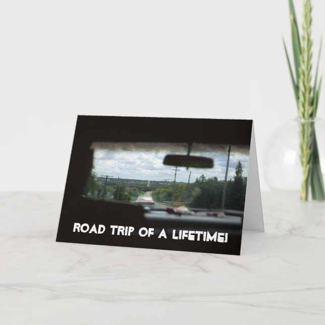 Voyage sur route d'une carte de voeux à vie (Devant)