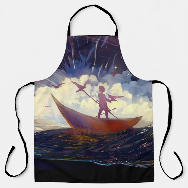 “Voyage Through the Storm” All-Over Print Apron Schürze (Vorderseite)