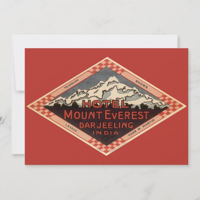 Voyage Vintage, Invitation Mont Everest (Devant)