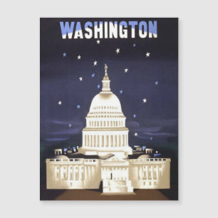 Voyage vintage Washington DC Carte magnétique