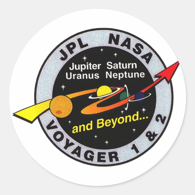 Voyager 1 & 2 runder aufkleber (Vorderseite)