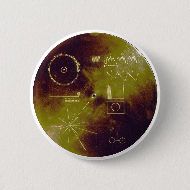 Voyager 1 und 2 Golden Record Sounds of Earth Button (Vorderseite)