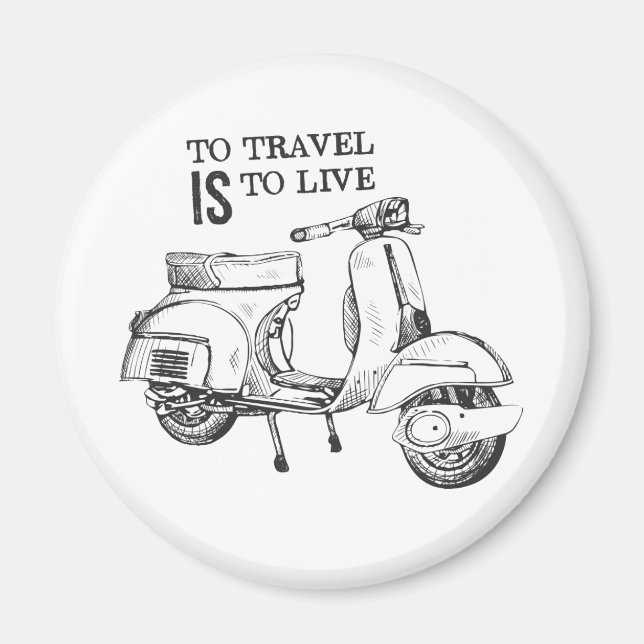 "Voyager, c'est vivre" Aimant Thématique Voyage (Devant)