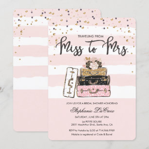 Voyager de Miss à Mme Invitation nuptiale