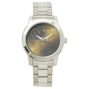 Voyager-goldene Mitteilung Armbanduhr