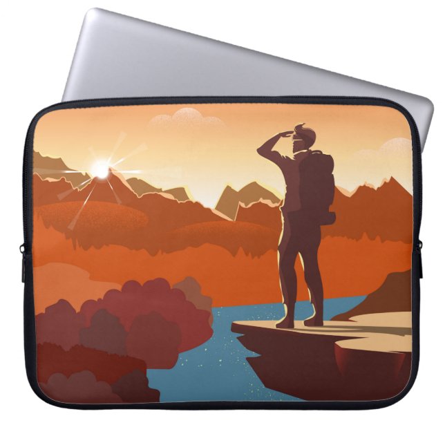 Voyageur ou explorateur avec sac à dos, debout sur (Devant)