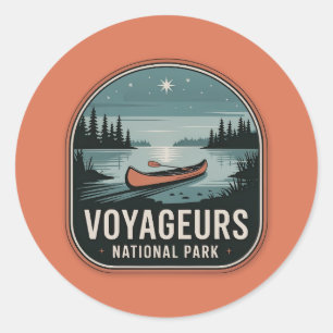 Voyageurs National Park Kanu-Abzeichen Runder Aufkleber