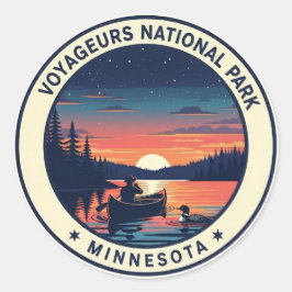 Voyageurs Nationalpark Minnesota Sunset Runder Aufkleber