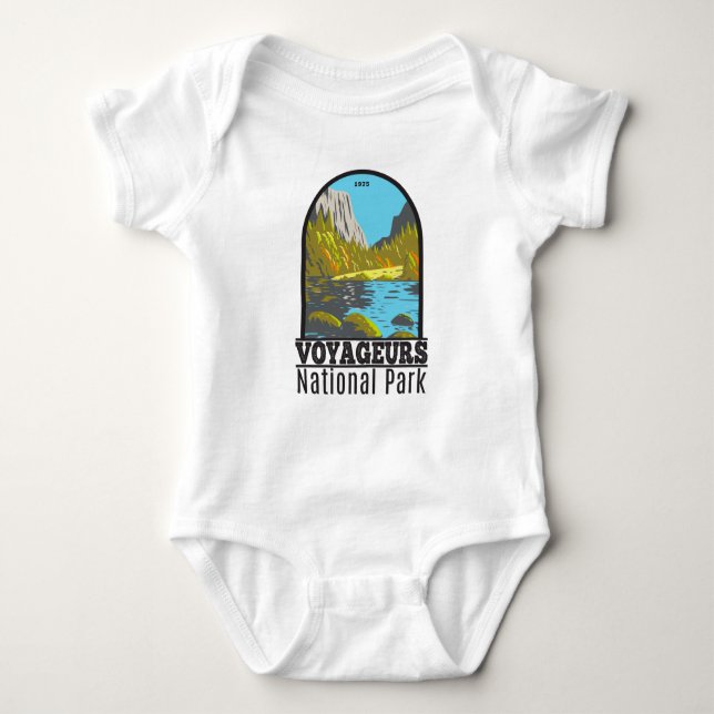 Voyageurs Nationalpark Minnesota Vintag Baby Strampler (Vorderseite)