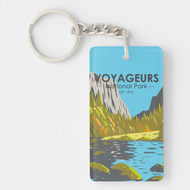 Voyageurs Nationalpark Minnesota Vintag Schlüsselanhänger (Vorderseite)