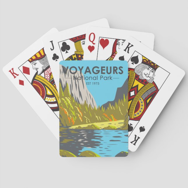 Voyageurs Nationalpark Minnesota Vintag Spielkarten (Rückseite)