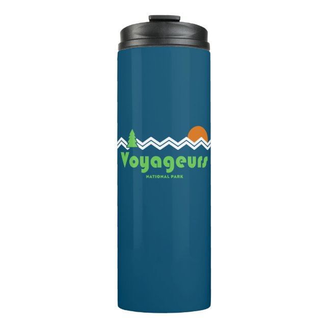 Voyageurs Nationalpark Retro Thermosbecher (Vorderseite)