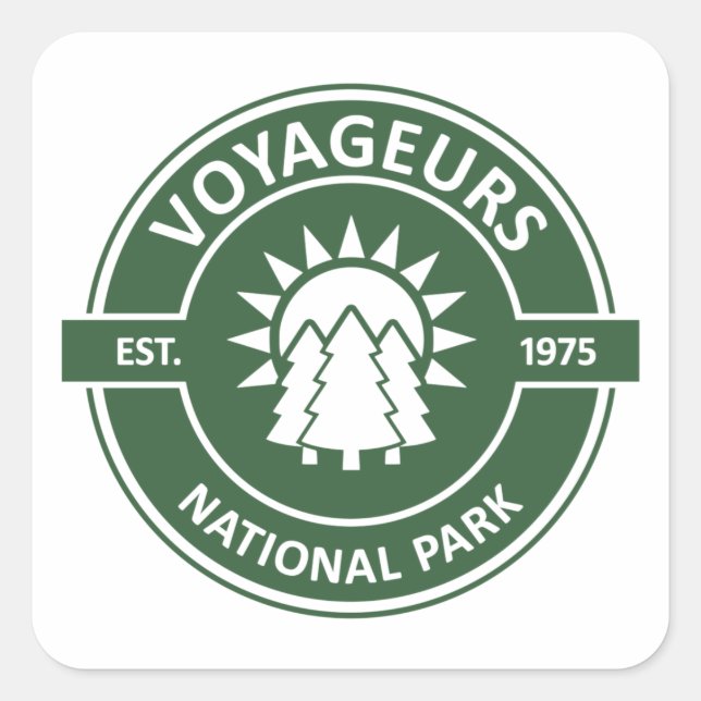 Voyageurs Nationalpark Sun Trees Quadratischer Aufkleber (Vorderseite)