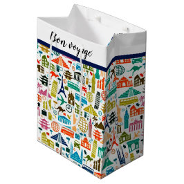 Voyagez dans le monde moyen sac cadeau