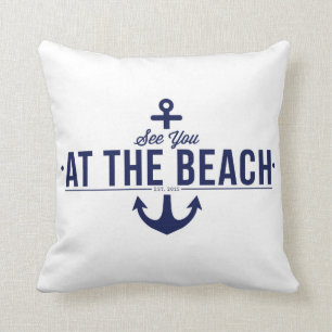 Voyez-vous à la plage, coussin élégant et vinta
