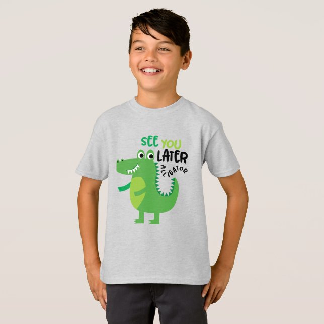 Voyez-vous plus tard T-shirt du garçon Alligator (Devant entier)
