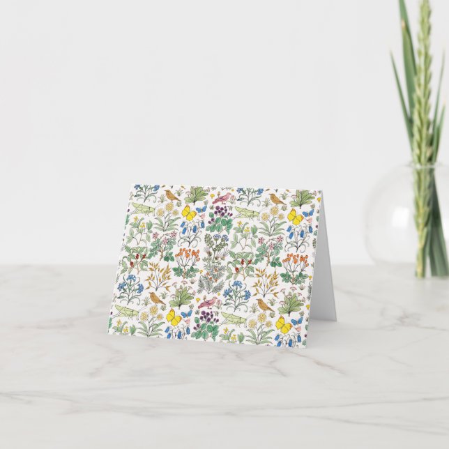 Voysey Apothecary's Garden Pattern Mitteilungskart Karte (Vorderseite)