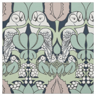 Voysey Eulen-Kunst-und Handwerks-Kunst Nouveau Stoff