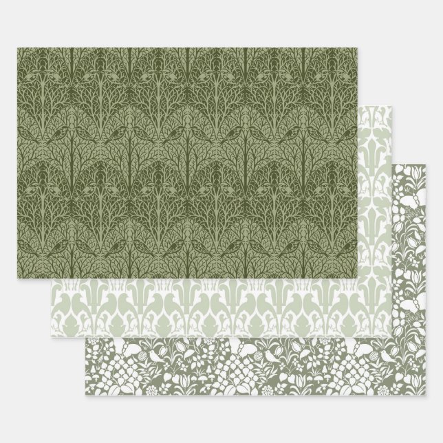 Voysey in Green 19" x 29" Packpapier Sheets Geschenkpapier Set (Set)