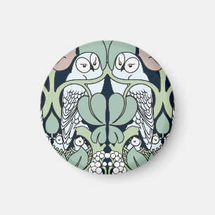 Voysey Kunst Nouveau Eulen-Nest-Muster-Magnet Magnet