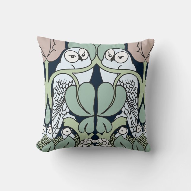 Voysey Kunst Nouveau Kissen (Vorderseite)