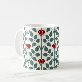 Voyseys Briar-Rose, Dunkelrot-Kaffee-Tasse Kaffeetasse