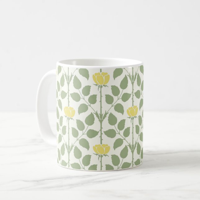 Voyseys Briar-Rose, Yellow Coffee Tasse (Vorderseite Links)