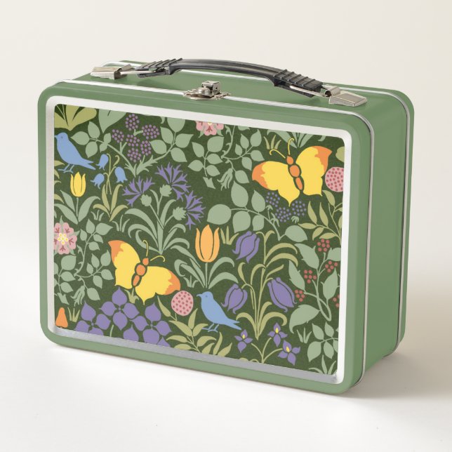 Voysey's Wildblumen Metall Brotdose (Vorderseite)