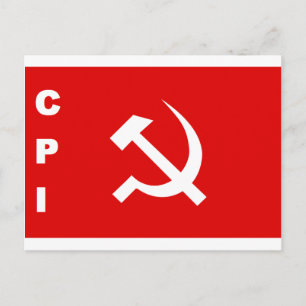 VPI-Flagge kommunistisches Party von Indien Einladungspostkarte