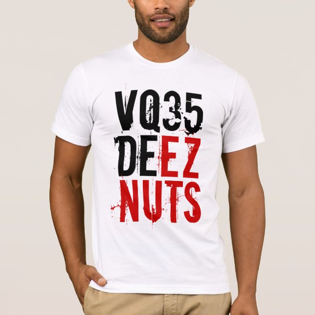 VQ35 DEEZ NÜSSE (rot/Schwarzes) mit Logo 350Z T-Shirt (Vorderseite)