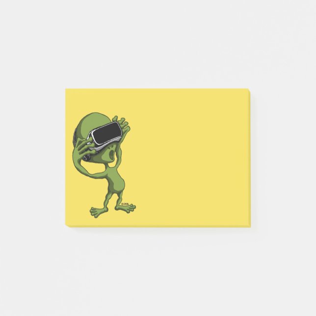 VR alien Post-it Klebezettel (Vorderseite)
