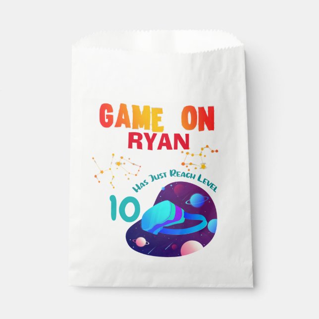 VR Birthday Boy Gamer Party Group Matching Geschenktütchen (Vorderseite)